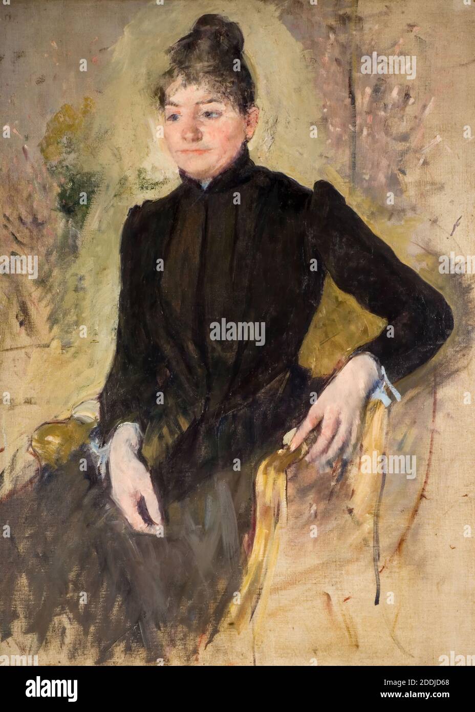 Retrato de una mujer, 1881-83 por: Mary Cassatt, Retrato, Movimiento artístico, impresionismo Foto de stock