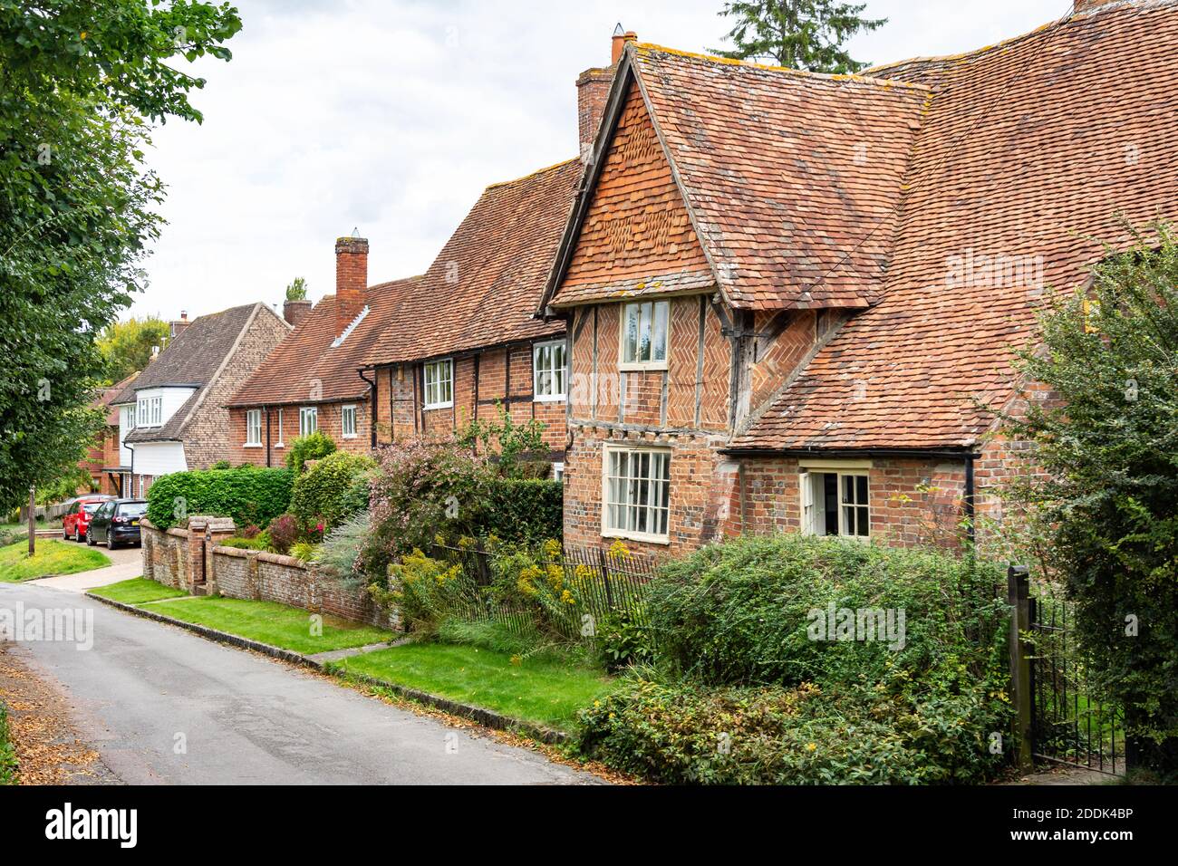 Casas con marcos de madera, Nottingham Fee, Bewbury, Oxfordshire, Inglaterra, Reino Unido Foto de stock