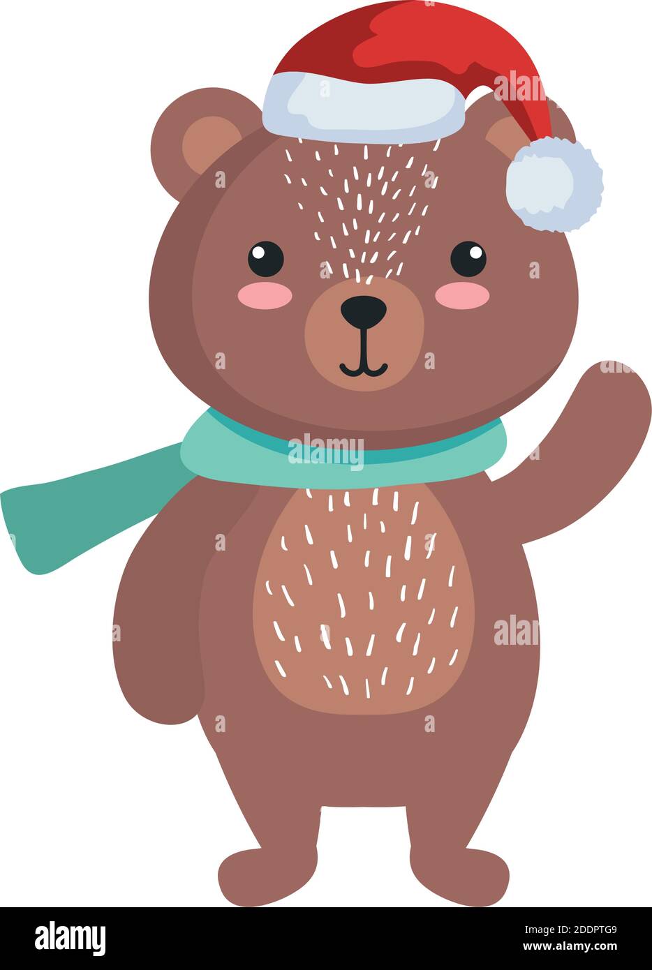 oso dibujos animados con feliz sombrero de navidad vector diseño Imagen  Vector de stock - Alamy