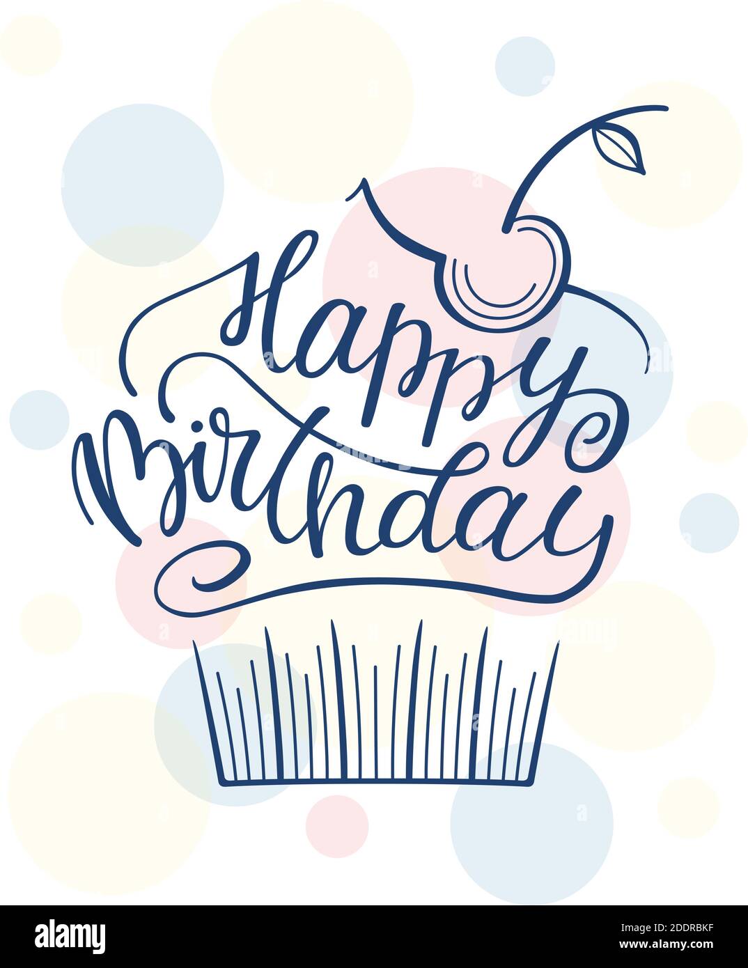 marcador máquina de coser tonto feliz cumpleaños con letras y pastel. Plantilla para tarjeta, póster,  impresión Imagen Vector de stock - Alamy