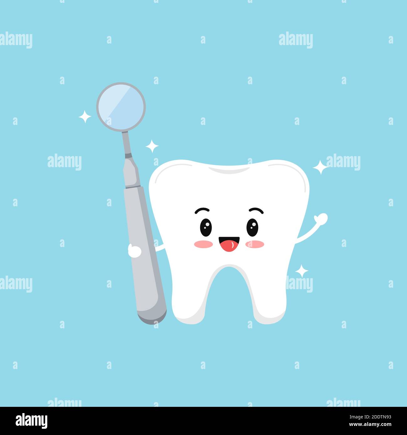 Icono de espejo dental. Dibujo animado de un icono de vector de