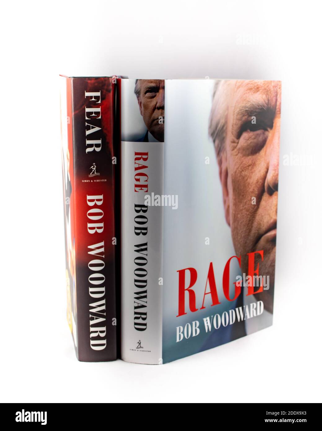 Fear and Rage, dos libros escritos por Bob Woodward sobre el presidente estadounidense Donald Trump y su campaña y operaciones en la Casa Blanca Foto de stock