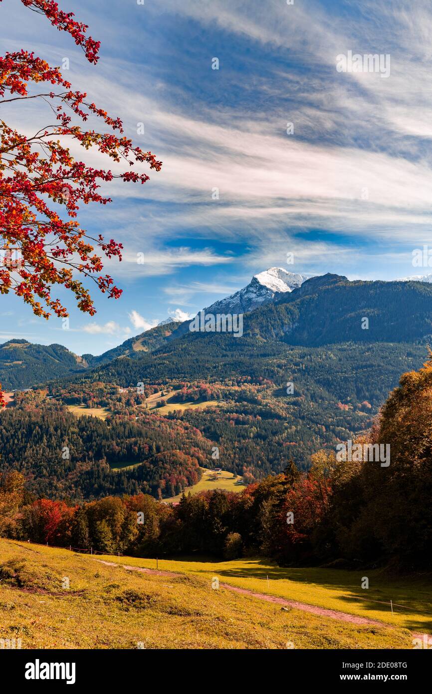 Paisaje otoñal en la tierra de Berchtesgadener, Baviera, Alemania. Foto de stock