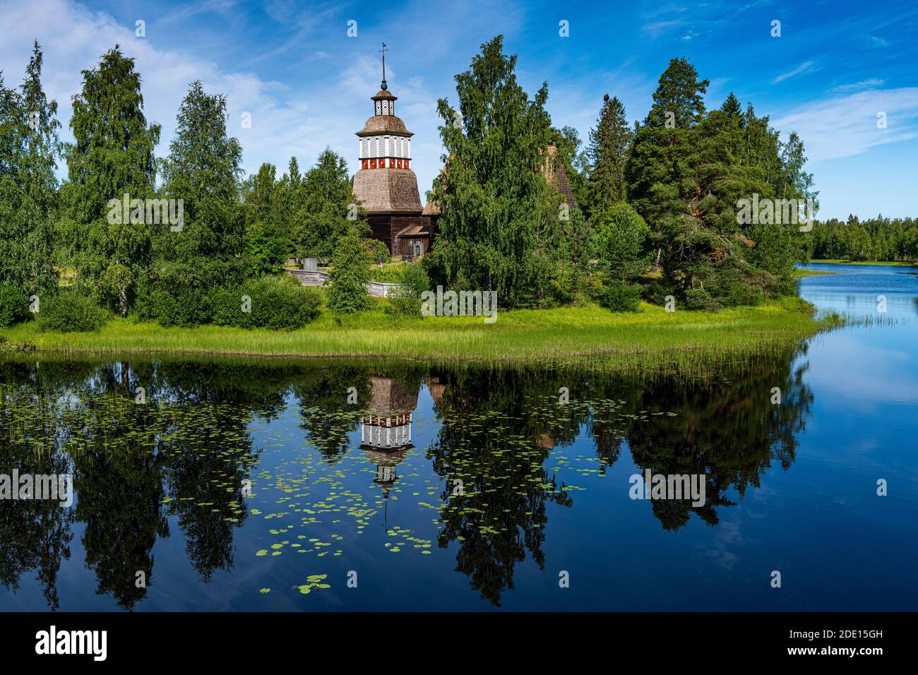 Antigua Iglesia de madera, Patrimonio de la Humanidad de la UNESCO, Petaejeveden (Petajavesi), Finlandia, Europa Foto de stock