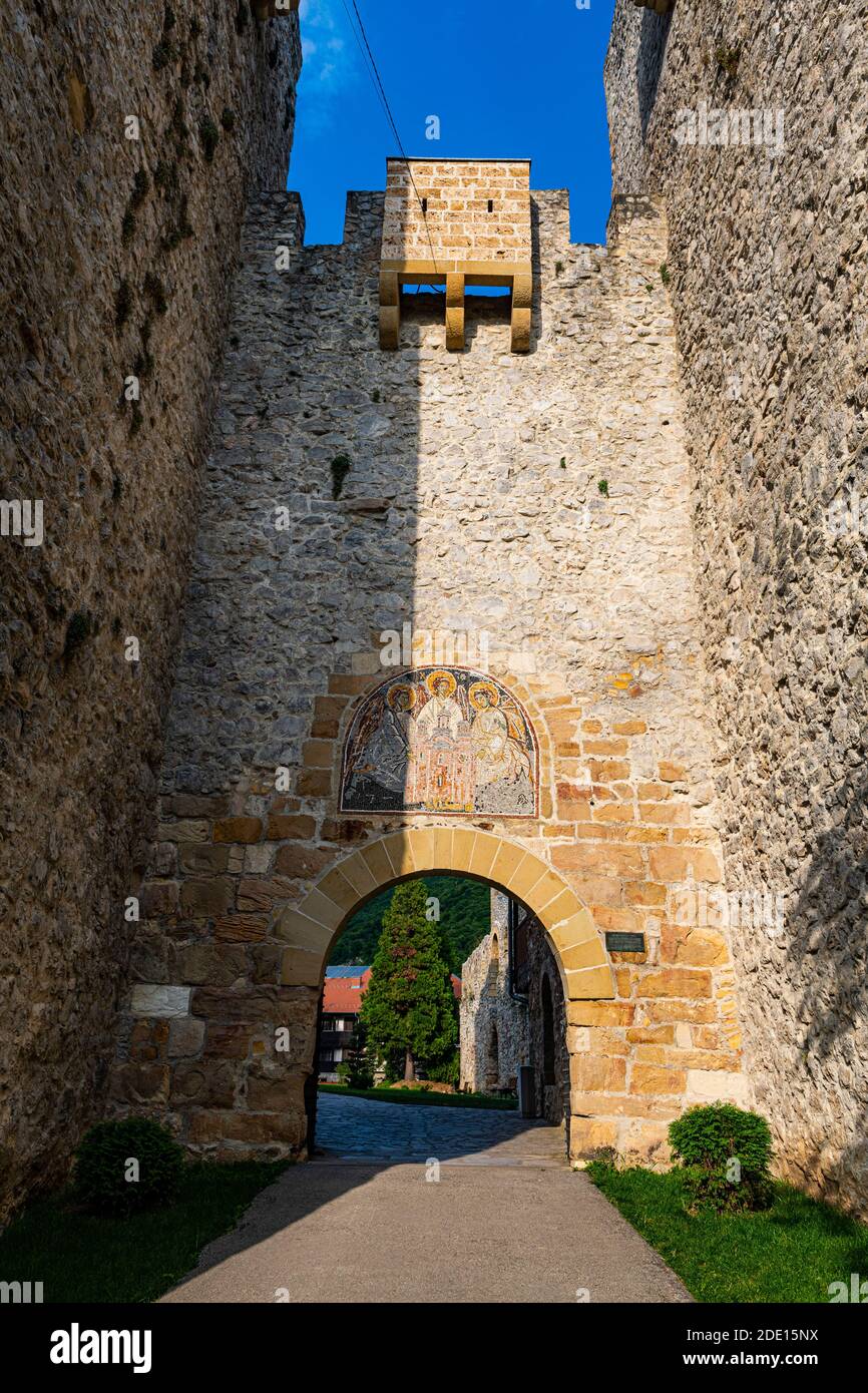 Monasterio fortificado de Manasija, Serbia, Europa Foto de stock