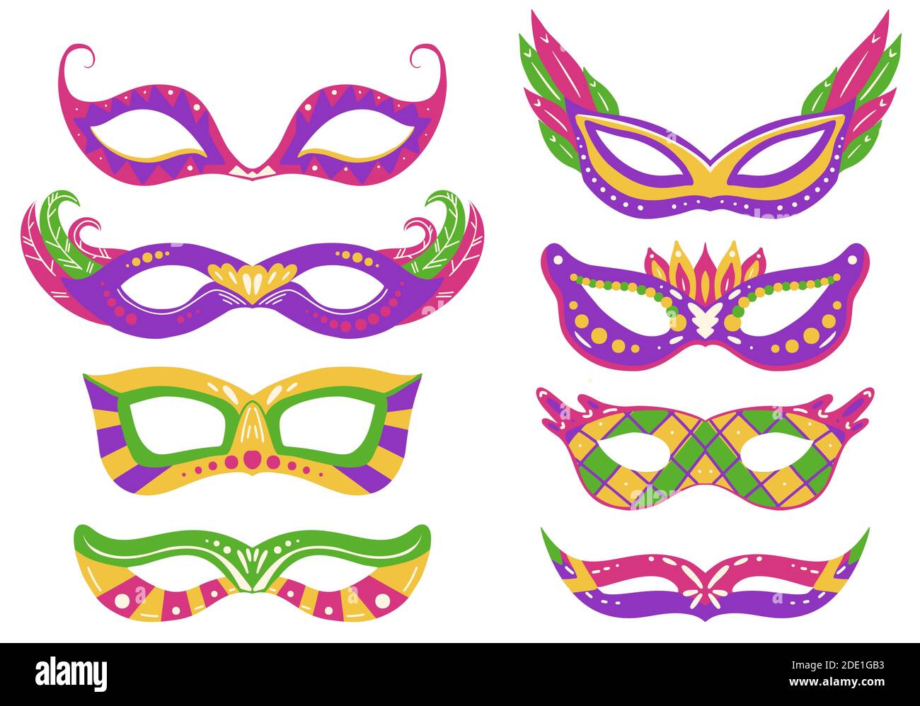 Silueta de máscara. Máscaras faciales de carnaval veneciano, Carnaval de  Mardi Gras. Ilustración vectorial Imagen Vector de stock - Alamy