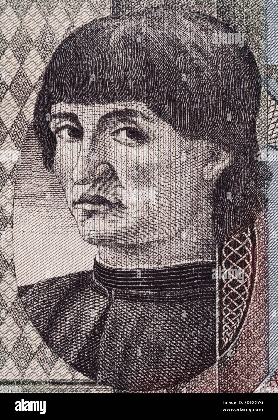 Niccolo Machiavelli cara retrato en billete lira italiano primer plano  macro, padre de la ciencia política moderna Fotografía de stock - Alamy