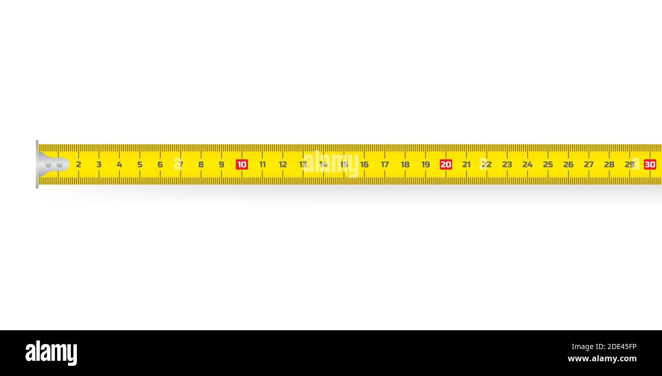 Cinta métrica amarilla. Regla. Un instrumento para medir la longitud.  Ilustración de stock vectorial Imagen Vector de stock - Alamy