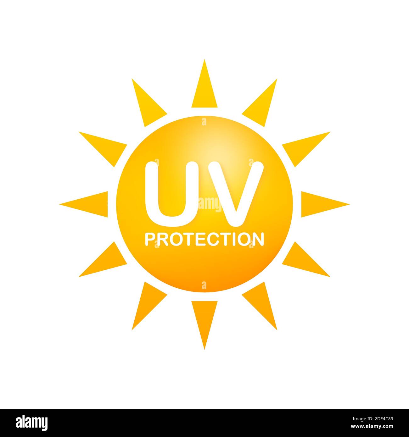 Protección UV. Símbolo del icono del sol. Símbolo de peligro. Radiación UV.  Ilustración de stock vectorial Imagen Vector de stock - Alamy