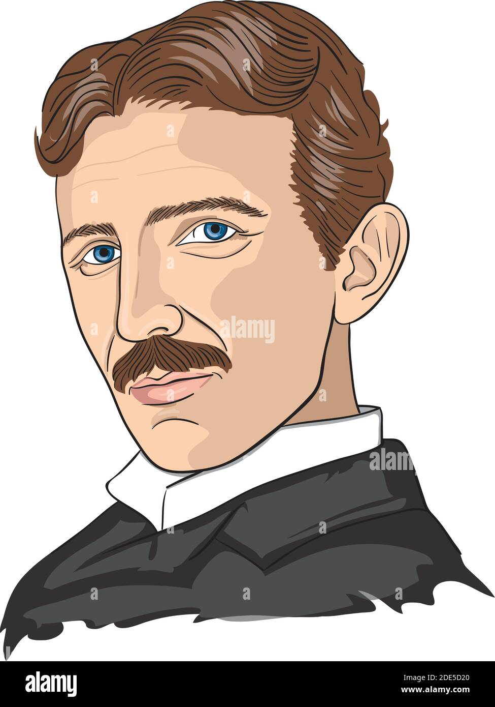 Retrato de ilustración vectorial Nikola Tesla Imagen Vector de stock - Alamy
