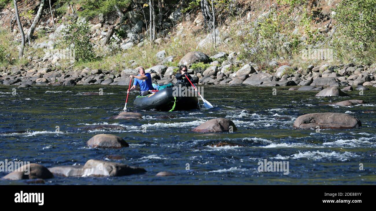 Rafting por el río Hudson Adirondack State Park Nueva York EE.UU Foto de stock