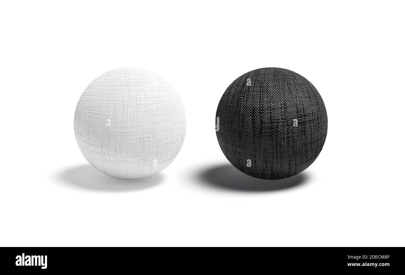 Juego de mocos de bola blanco y negro de lona, renderizado en 3d. Tela  vacía o tela globo terráqueo de tela, aislado. Figura circular natural  clara con Fotografía de stock - Alamy