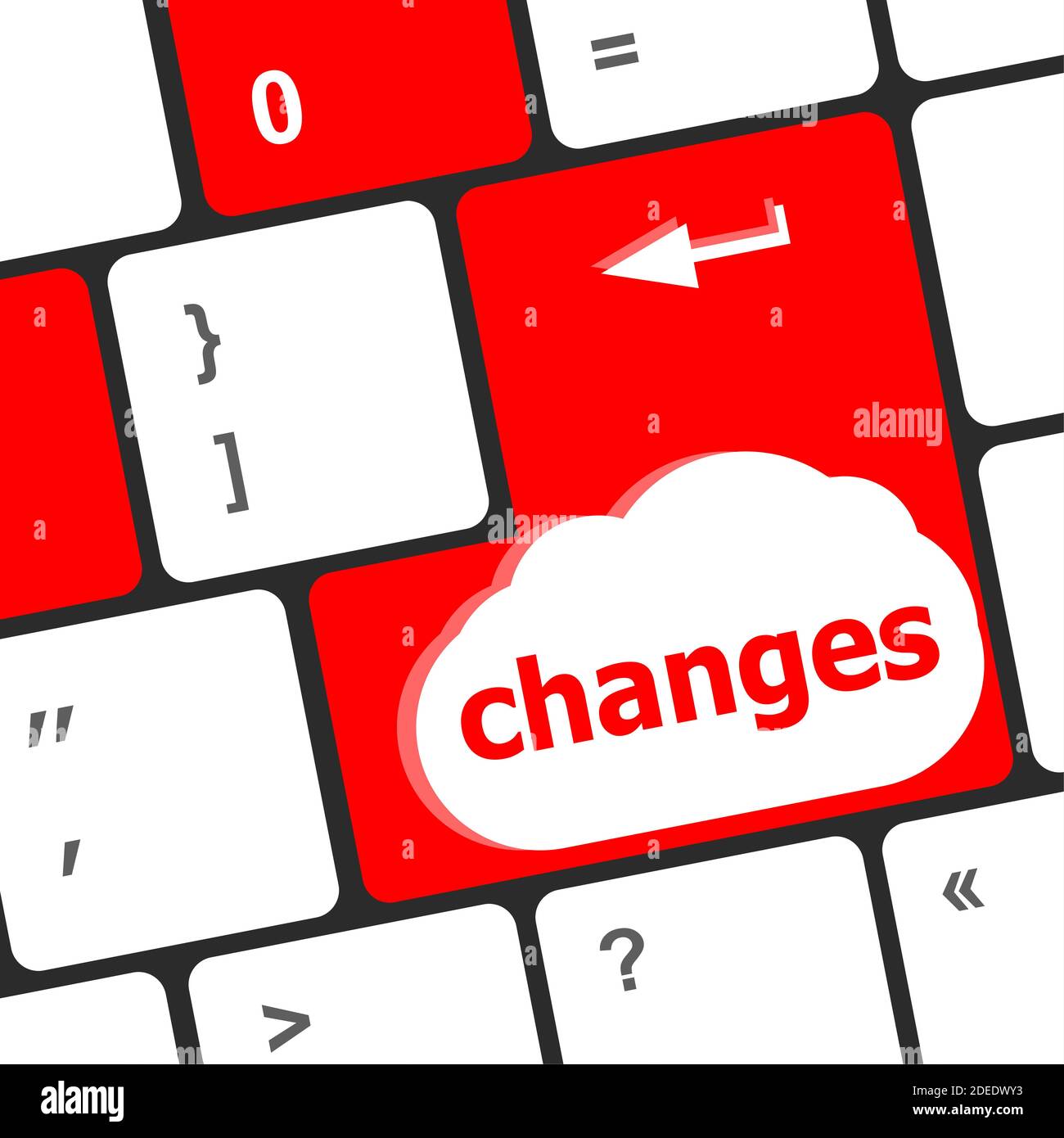Se avecinan cambios concepto con la tecla en el teclado Foto de stock