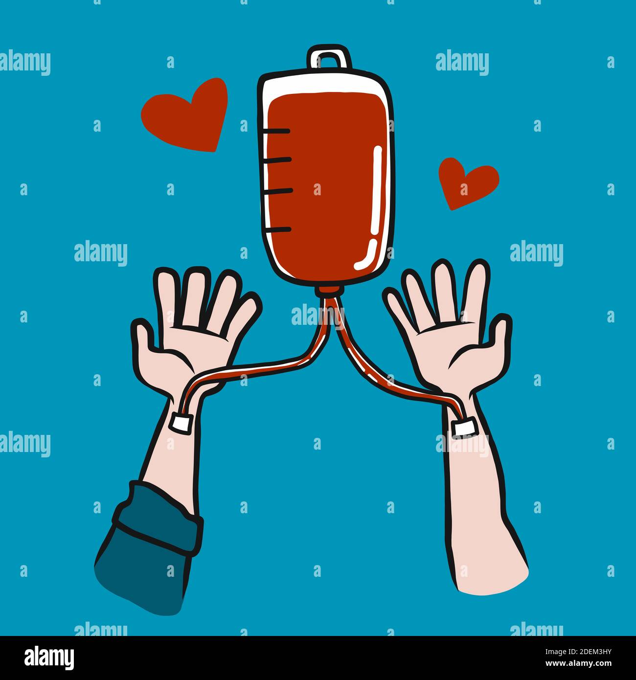 Donación de sangre entre hombre y mujer dibujos animados vector ilustración  Imagen Vector de stock - Alamy