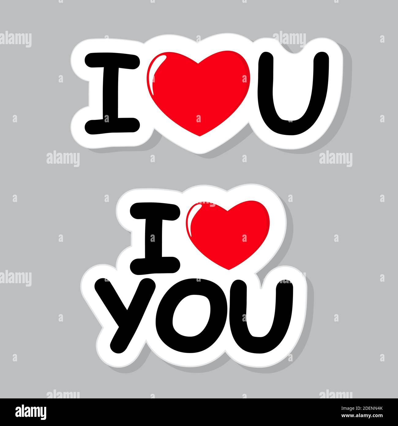 Te amo Sticker Ilustración Fotografía de stock - Alamy
