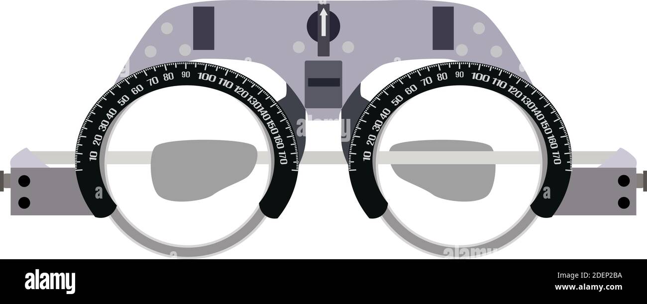 Gafas oftálmicas para la detección de dioptrías vector plano ilustración Ilustración del Vector