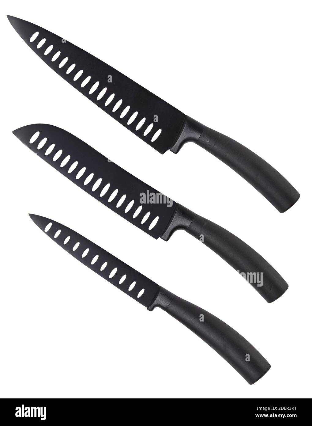3 cuchillos de cocina Foto de stock