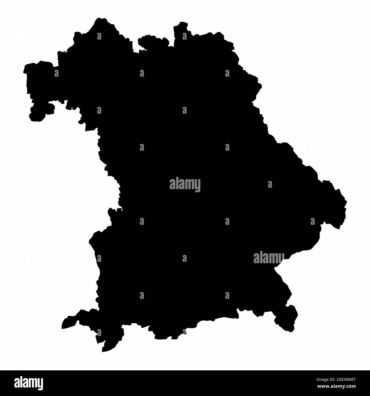 Mapa de silueta de Baviera Ilustración del Vector