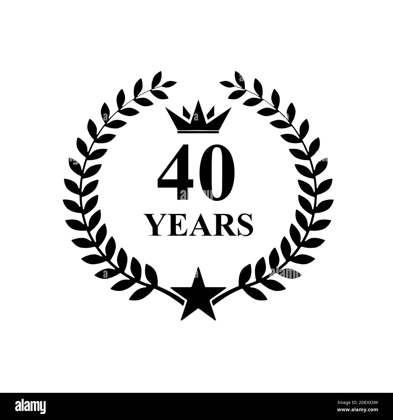 Aniversario de 40 años, logotipo de lujo Golden Foto de stock