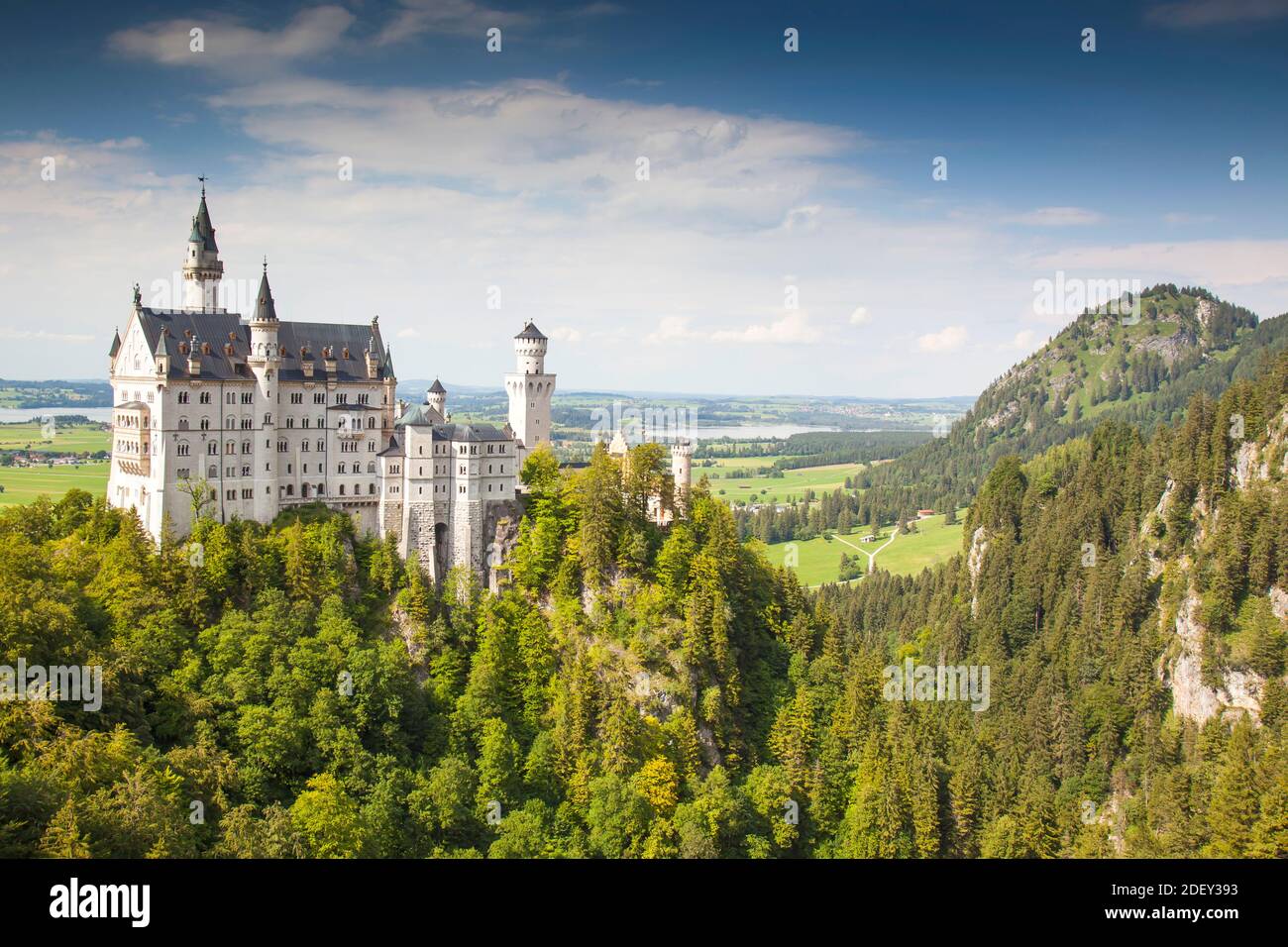 Castillo de Neuschwanstein, Schwangau, Alpes bávaros, Allgäu, Swabia, Baviera, Alemania, Europa Foto de stock