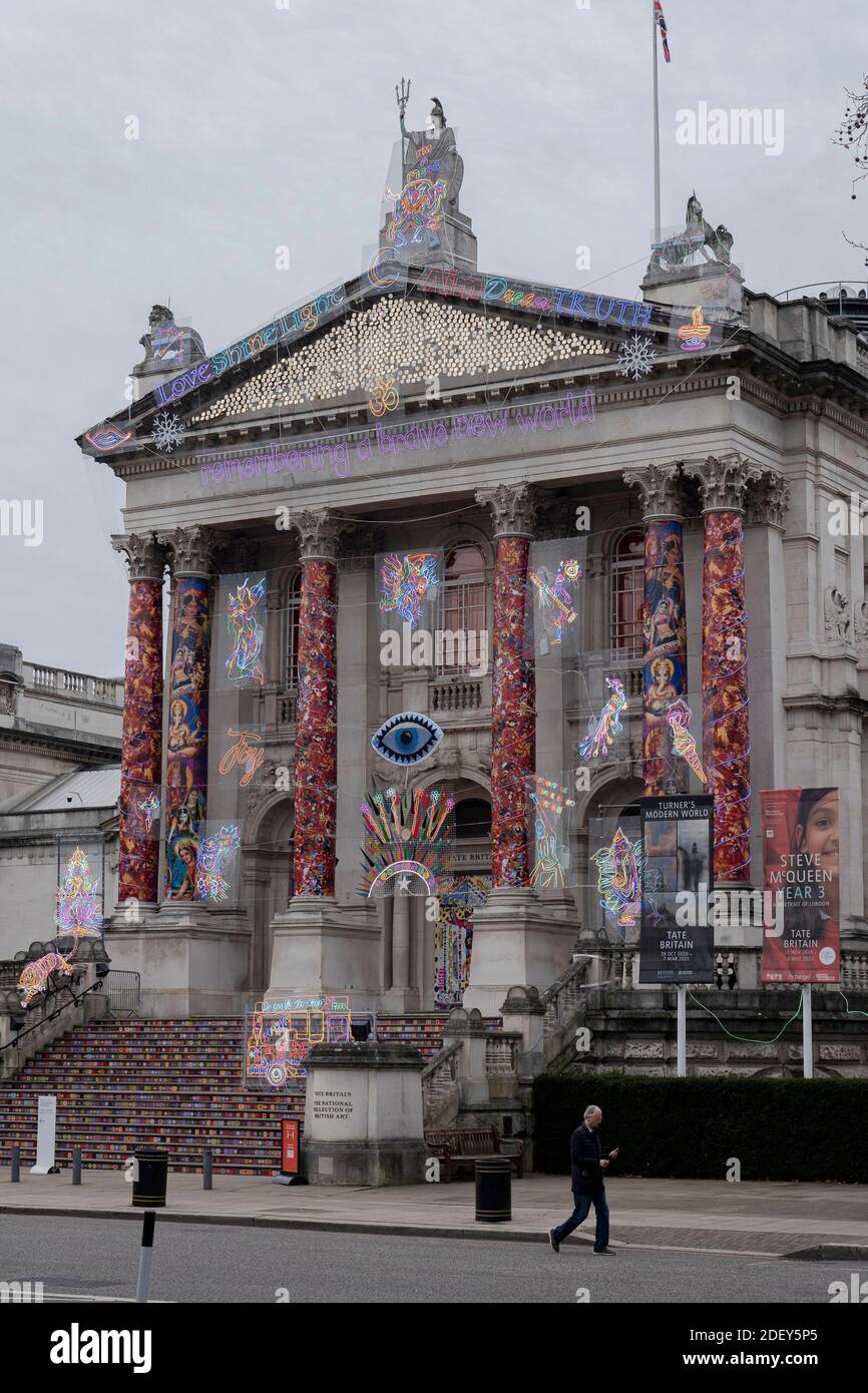 Londres, Inglaterra - 02-12-2020. Recordando UN nuevo mundo valiente. una comisión de invierno de Tate Britain 2020 por Chila Kumari Singh Burman. (Foto de Sam Mellish Foto de stock