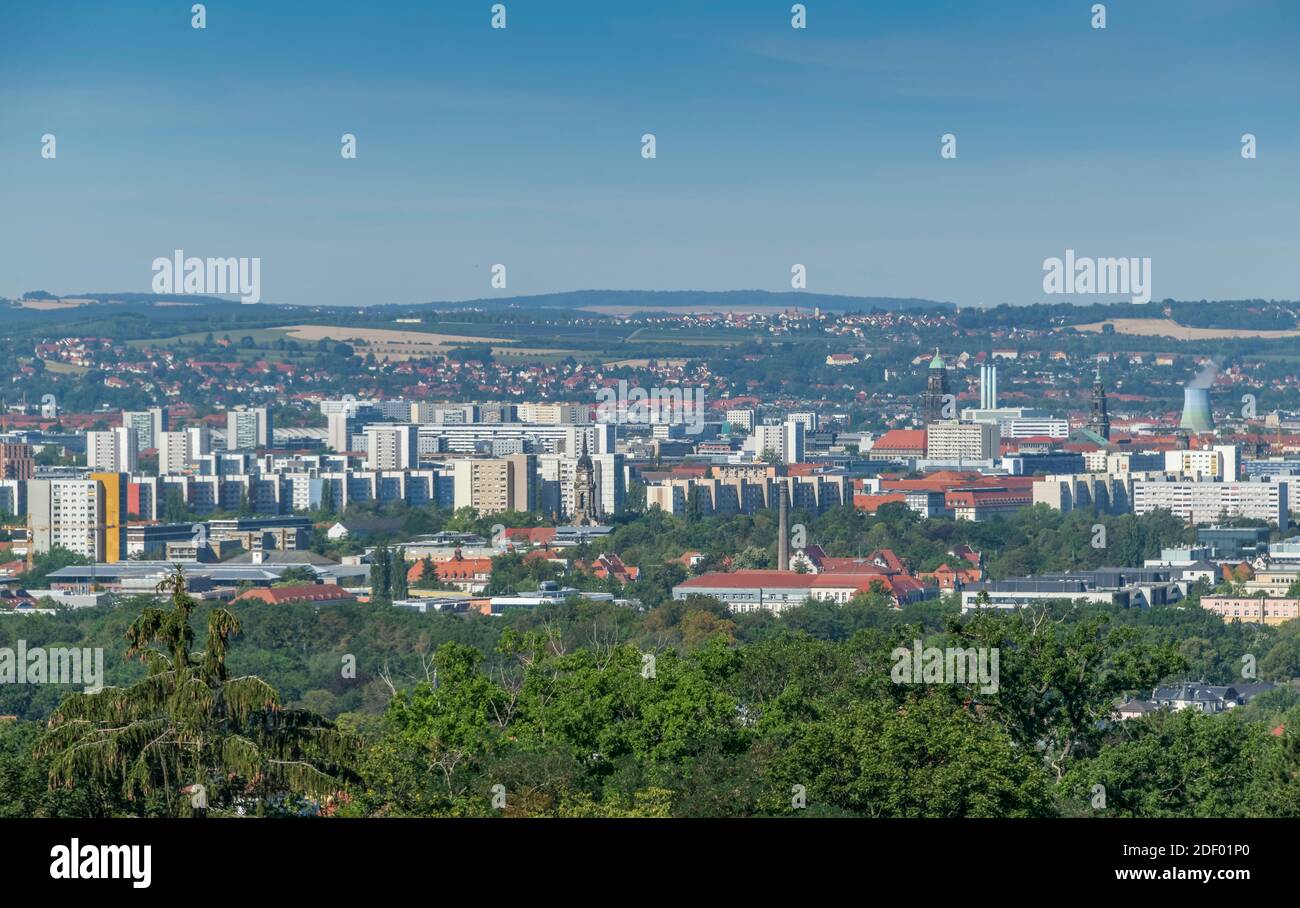 Stadtpanorama, Dresde, Sachsen, Alemania Foto de stock