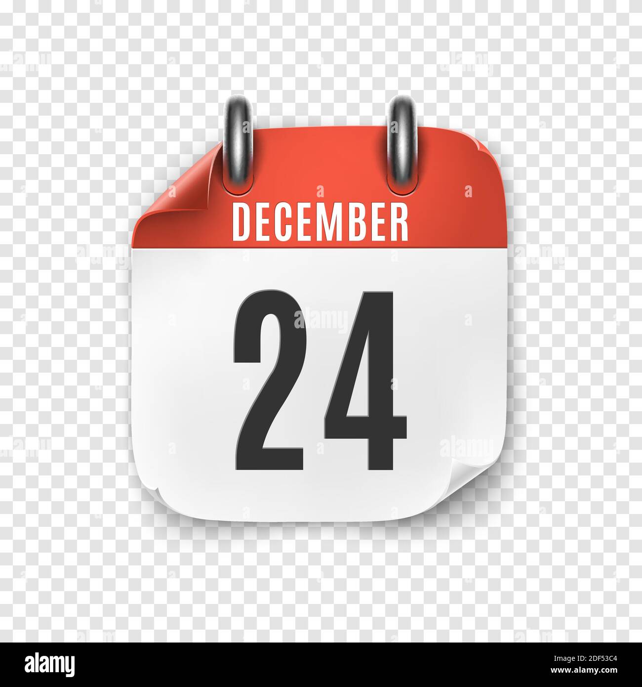 Diciembre de 24 realista calendario icono plantilla. Nochebuena Imagen  Vector de stock - Alamy