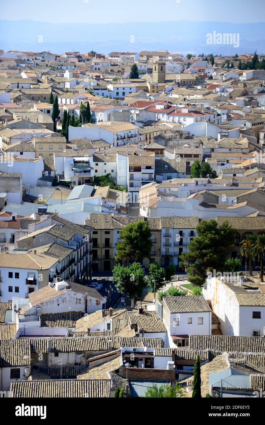 Baeza (Patrimonio de la Humanidad), vista aérea. Provincia de Jaén,Andalucía, España. Foto de stock