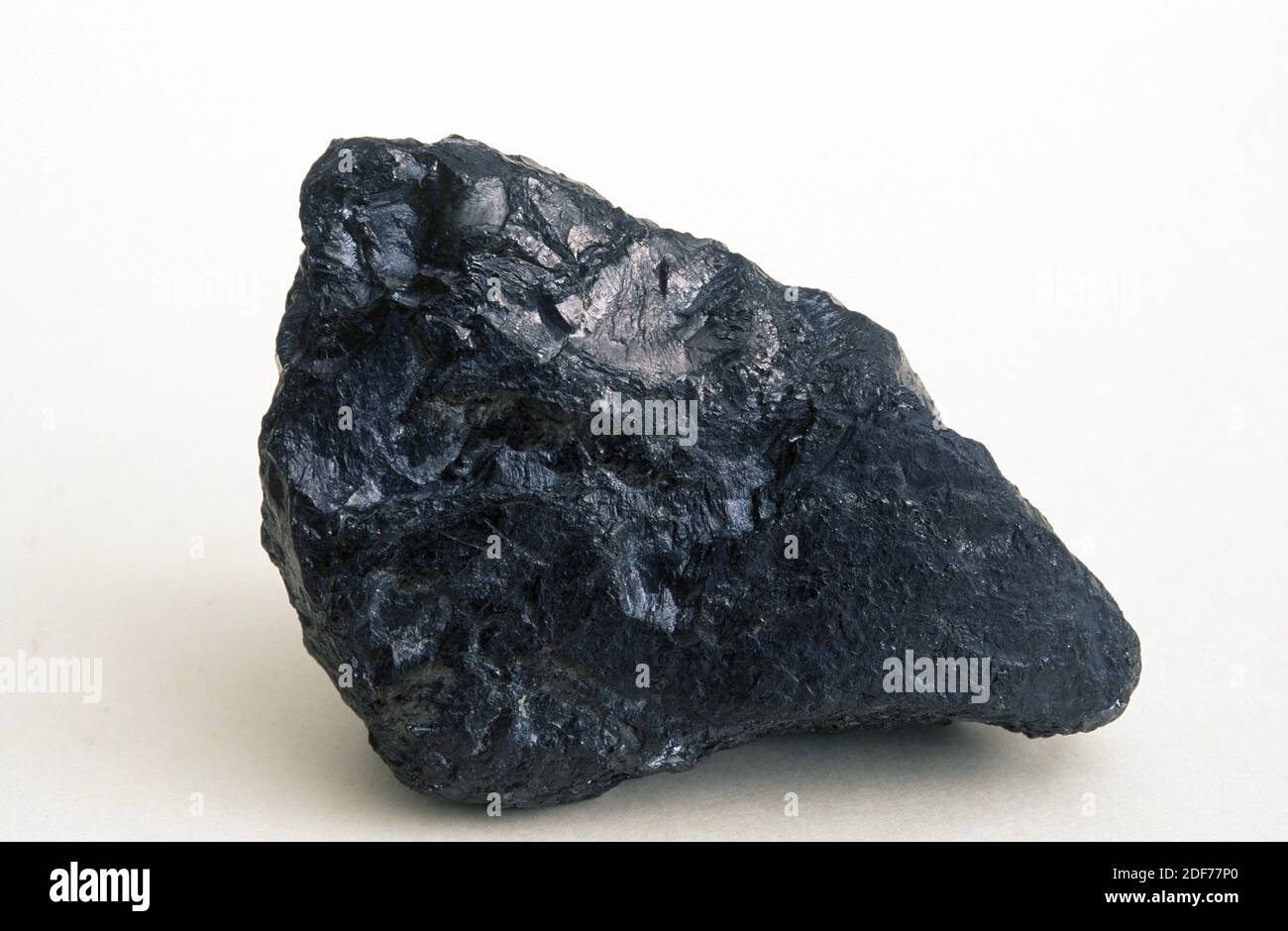 El lignito es una roca sedimentaria orgánica. Muestra. Foto de stock