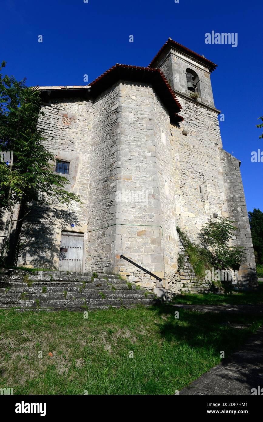 Argomaniz, iglesia parroquial. Municipio de Elburgo, Álava, Euskadi. Foto de stock