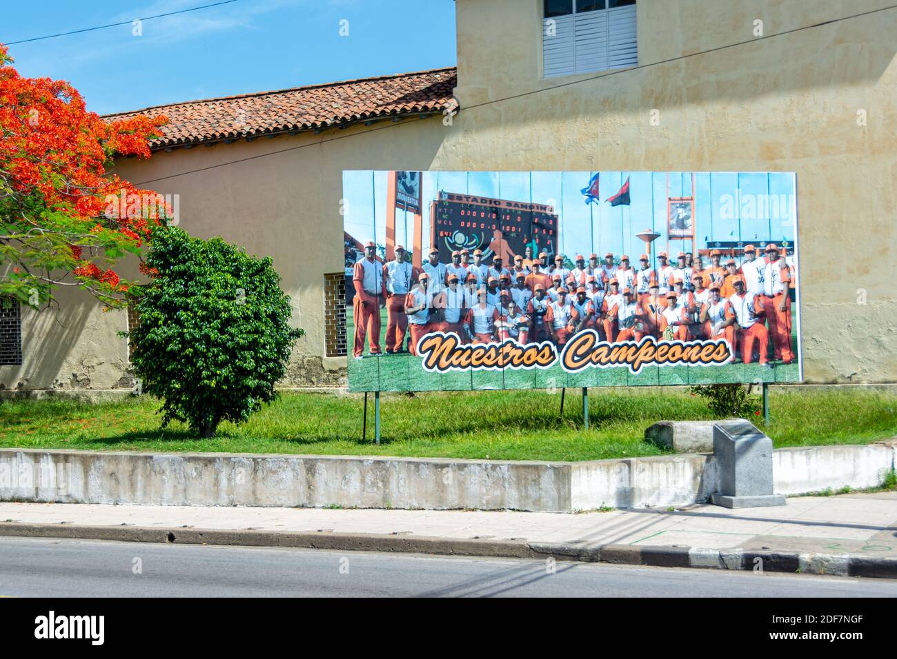 Cartel del equipo de béisbol en Santa Clara, Villa Clara, Cuba Foto de stock