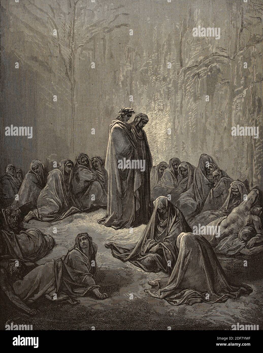 Dante - Divina Commedia - Purgatorio - Ilustración de Gustave Dorè - Canto XIII - envidiable Foto de stock