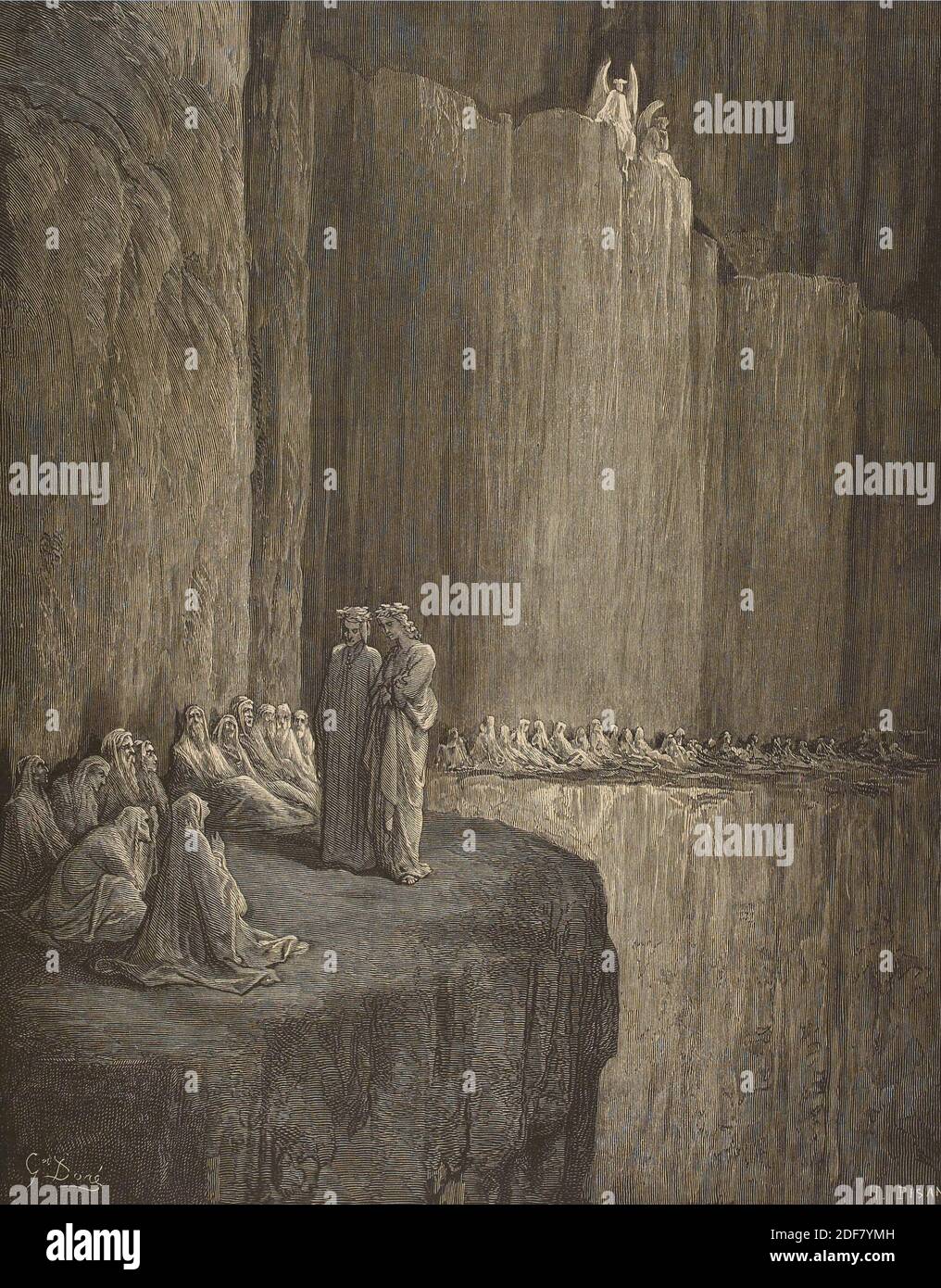 Dante - Divina Commedia - Purgatorio - Ilustración de Gustave Dorè - Canto XIII - Sapia Foto de stock