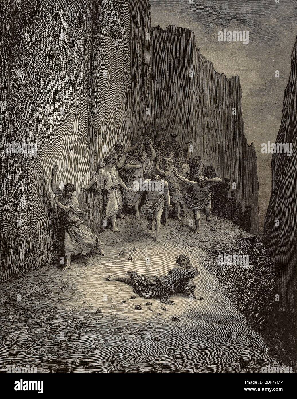 Dante - Divina Commedia - Purgatorio - Ilustración de Gustave Dorè - Canto XV - otro sueño de Dante Foto de stock