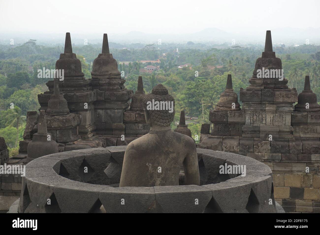 El templo budista de Borobudur en Yogyakarta, Java, Indonesia. Foto de stock