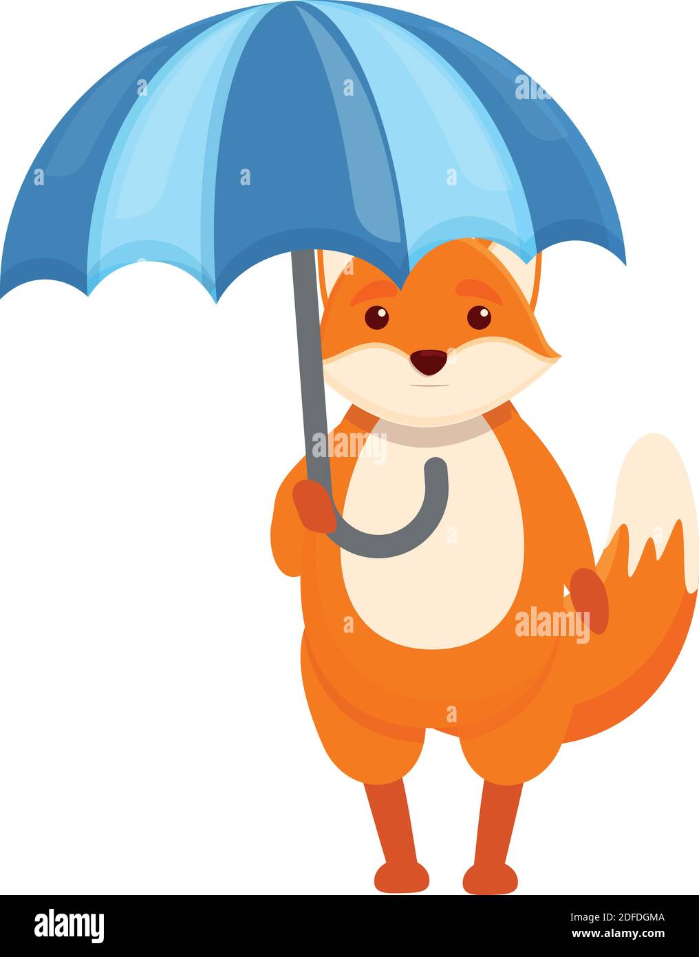 Icono de lluvia de Fox. Dibujos animados de zorro lluvia paraguas icono para el diseño web aislado sobre fondo blanco Imagen Vector stock - Alamy