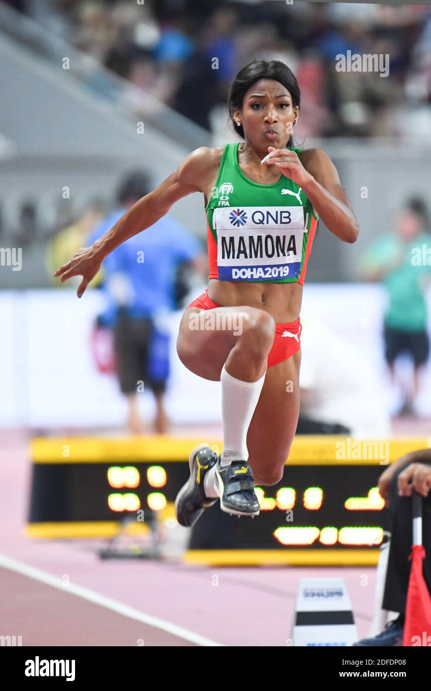 Patrícia Mamona (Portugal). Triple Jump final para mujer. Campeonato  Mundial de Atletismo de la IAAF, Doha 2019 Fotografía de stock - Alamy