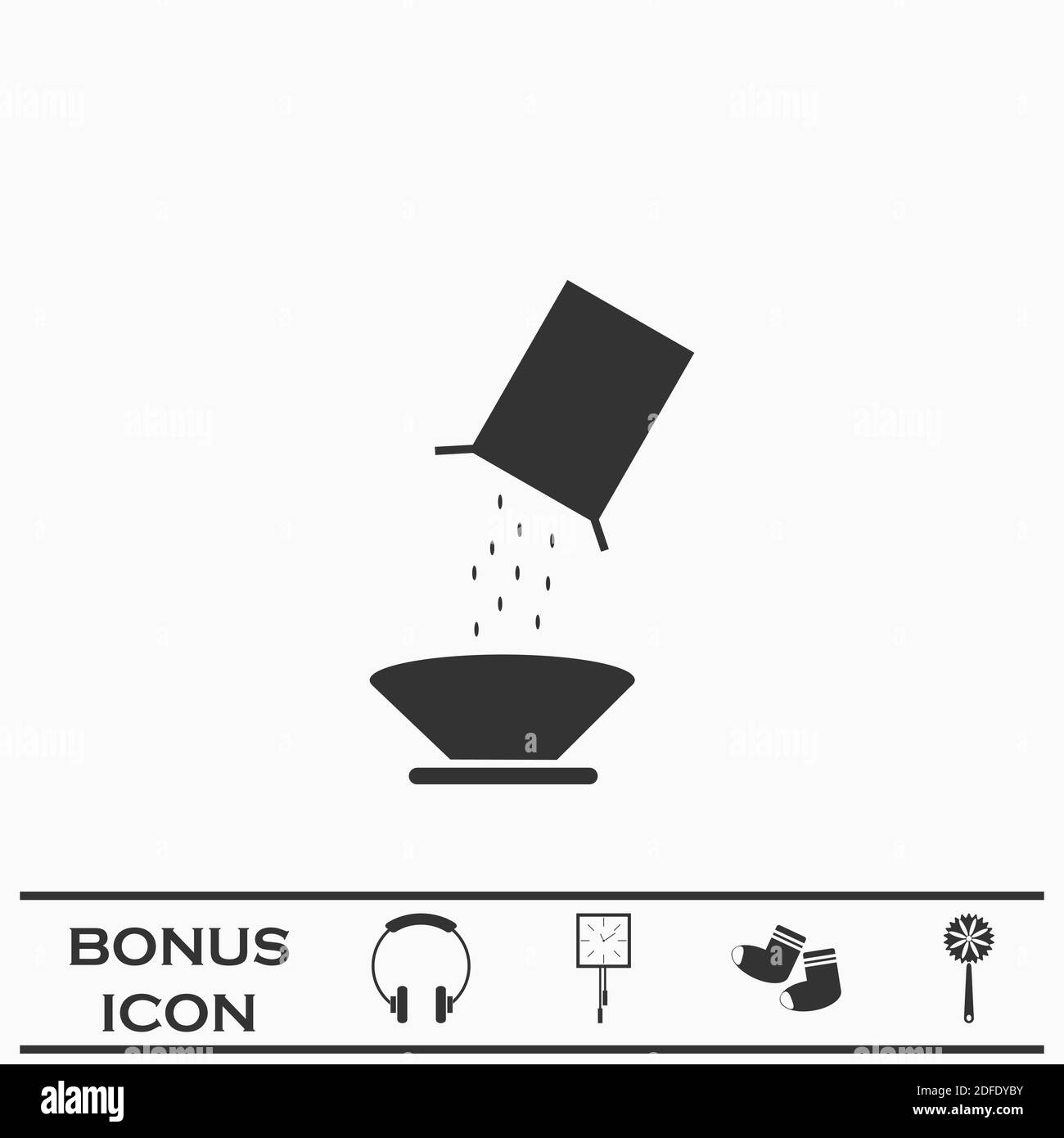 Icono de cereal plano. Pictograma negro sobre fondo blanco. Símbolo de ilustración vectorial y botón de bonificación Ilustración del Vector