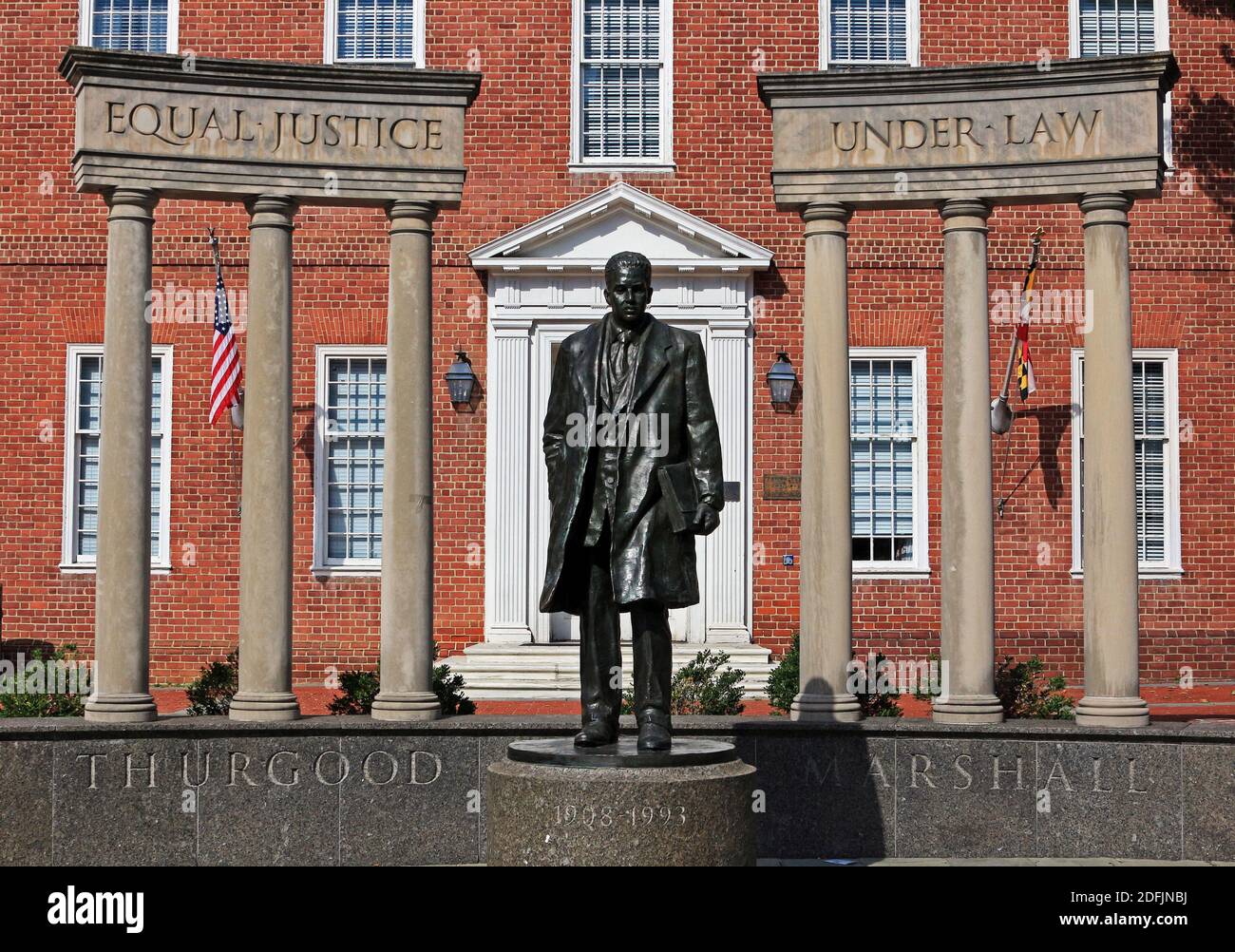 Estatua de Thurgood Marshall en Annapolis, Maryland. Foto de stock