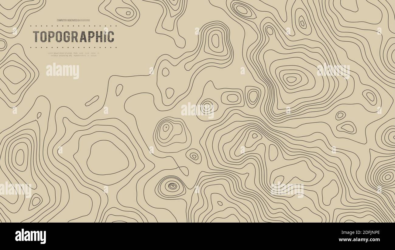 Contornos vectoriales gris de la topografía. Topografía montañosa geográfica ilustración vectorial. Patrón topográfico de la textura. Mapa de la tierra de terreno vectoriales Ilustración del Vector