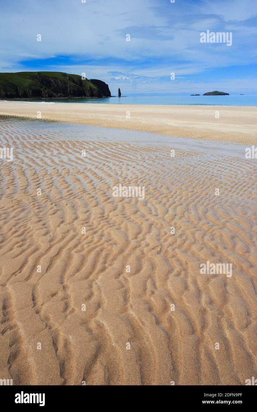 Sandwood Bay, playa de arena, Escocia, Gran Bretaña Foto de stock