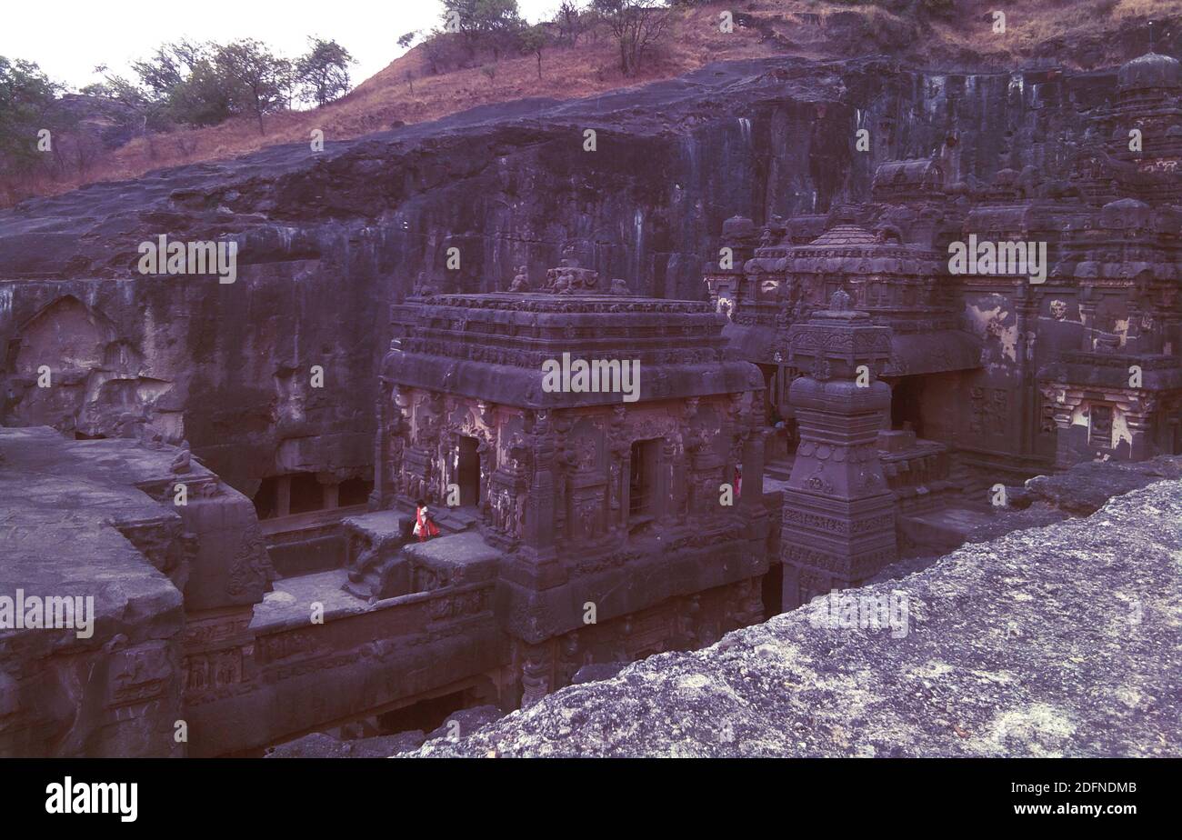 india famoso lugar ajanta ellora gufa cuevas haritage lugar Foto de stock