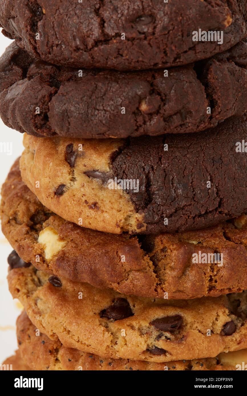 Macro de la pila de cookies Foto de stock
