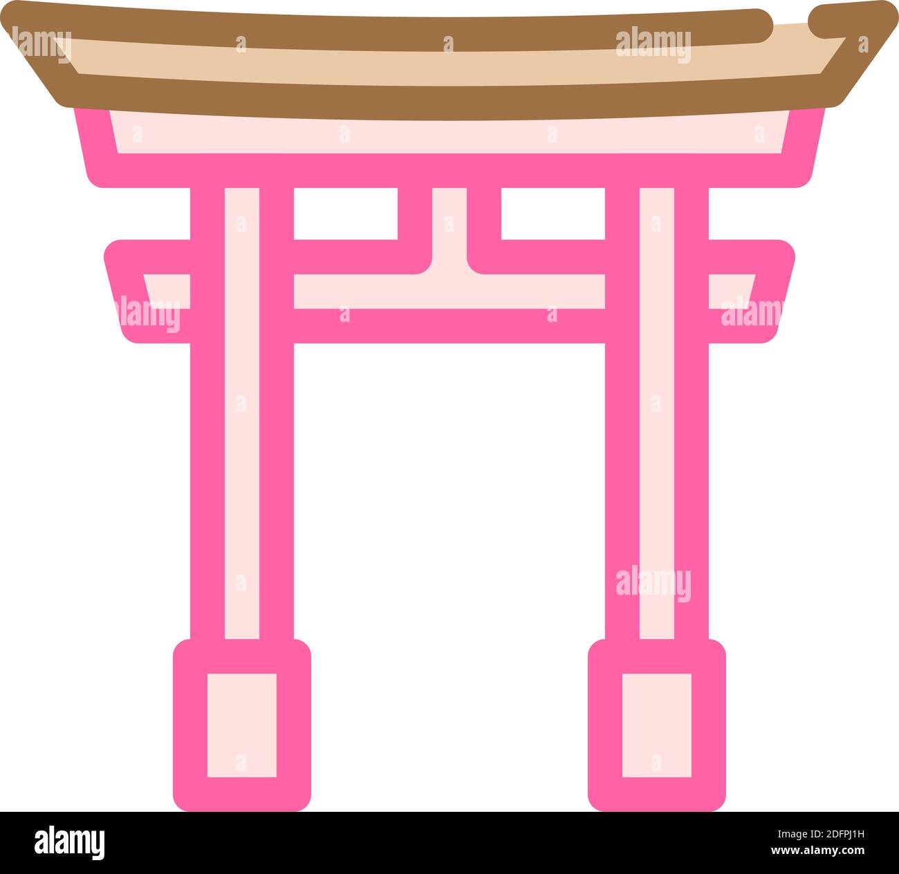 color de puerta torii icono vector ilustración color Ilustración del Vector