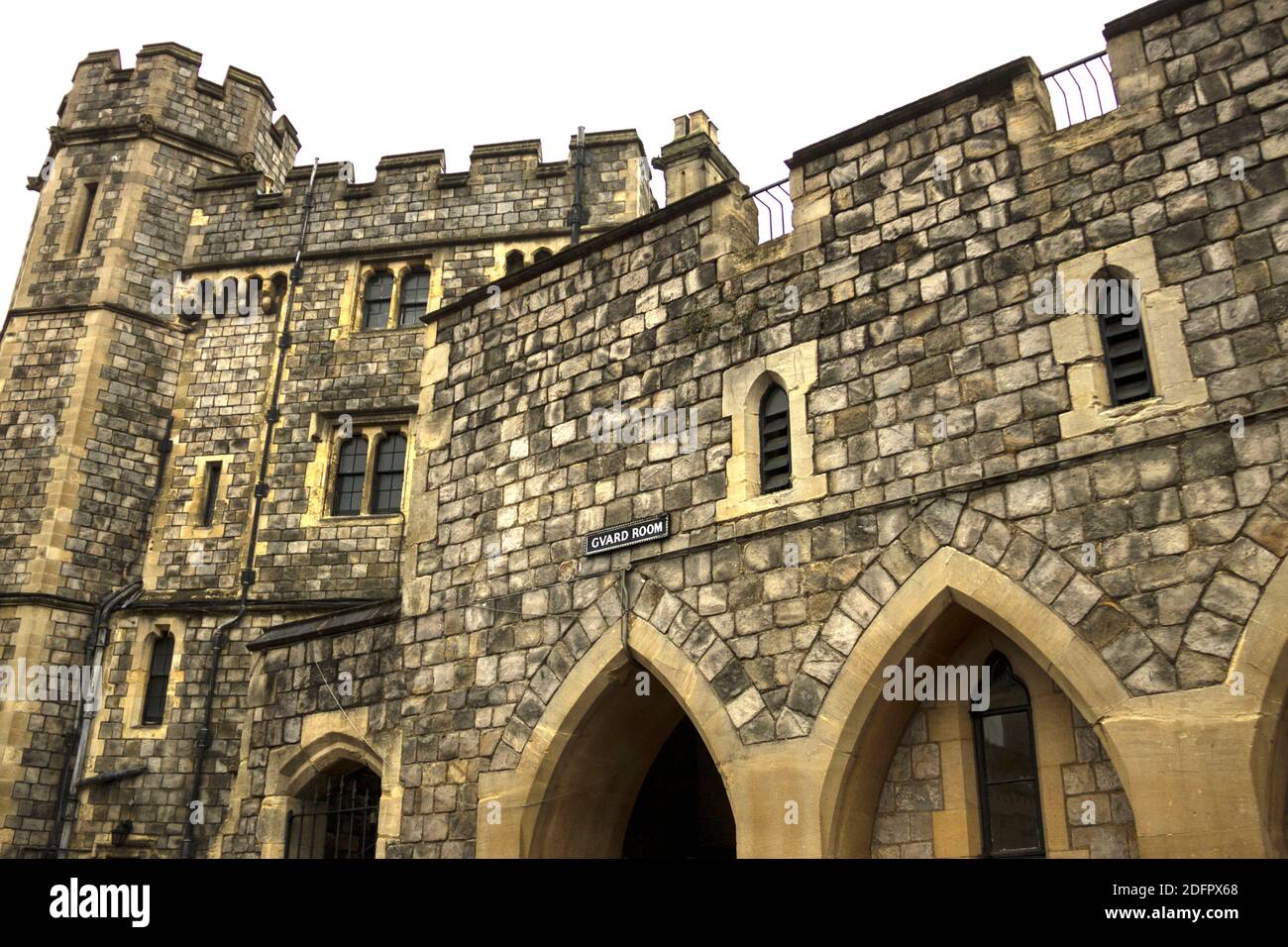 Detalle de la sala de guardia en el Castillo de Windsor. Windsor, Berkshire, Inglaterra, Reino Unido Foto de stock
