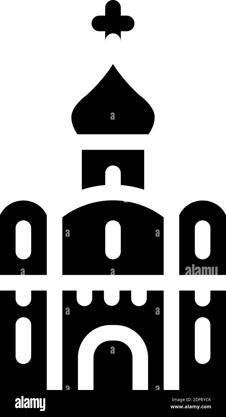 iglesia religión edificio glifo icono vector ilustración Ilustración del Vector
