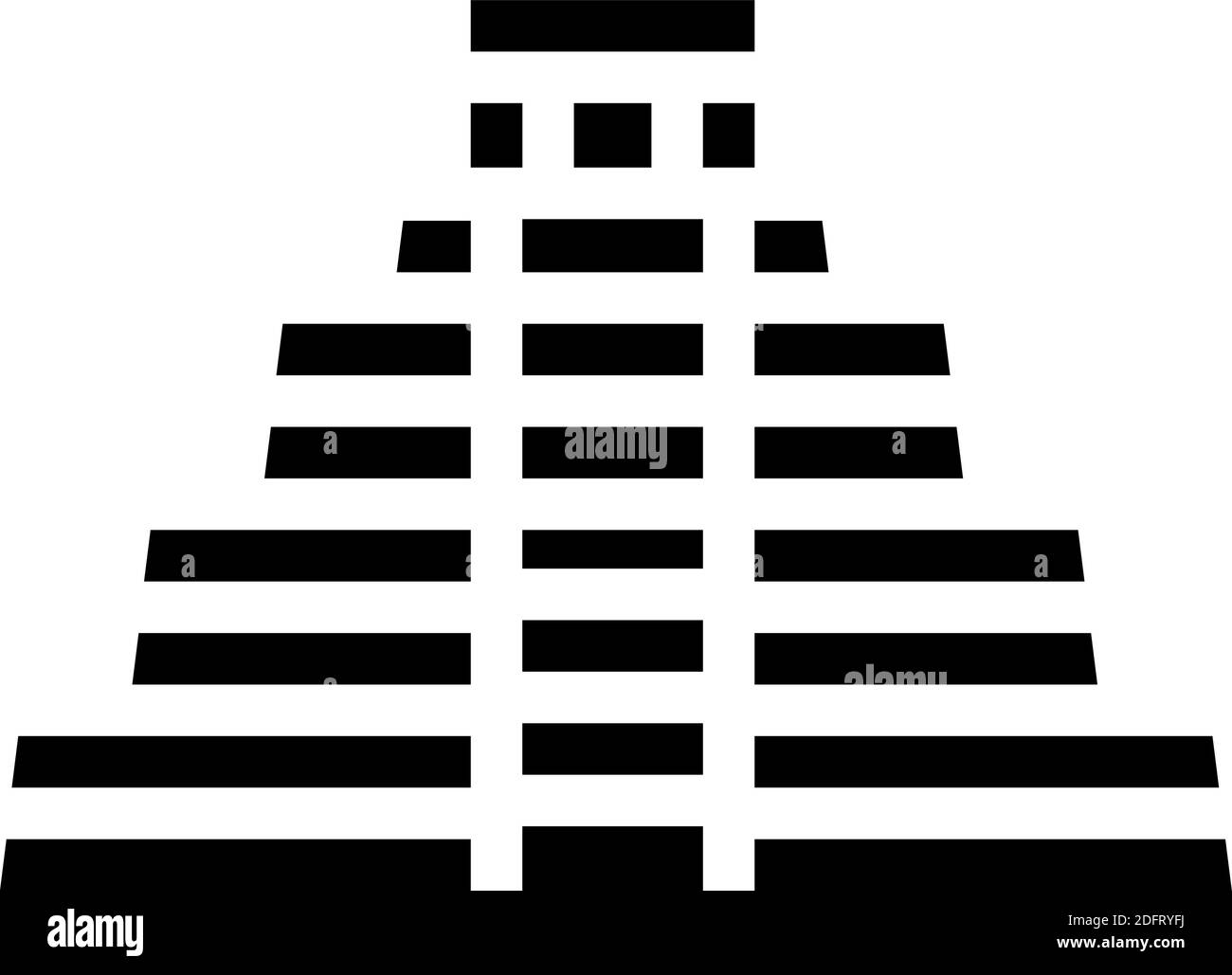 templo maya glifo icono vector ilustración negro Ilustración del Vector