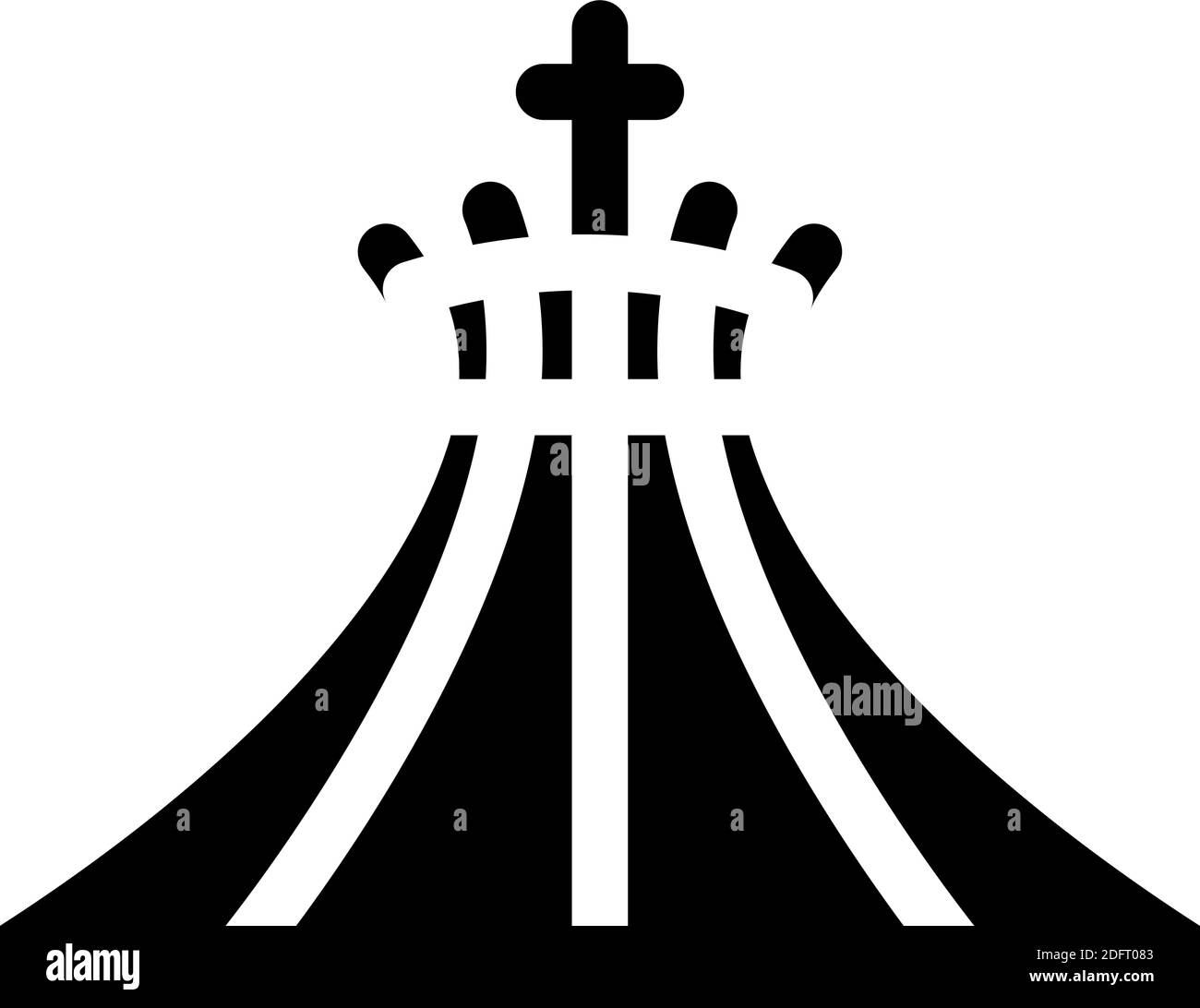 catedral metropolitana de la bendita virgen maría, brasil glifo icono ilustración vectorial Ilustración del Vector