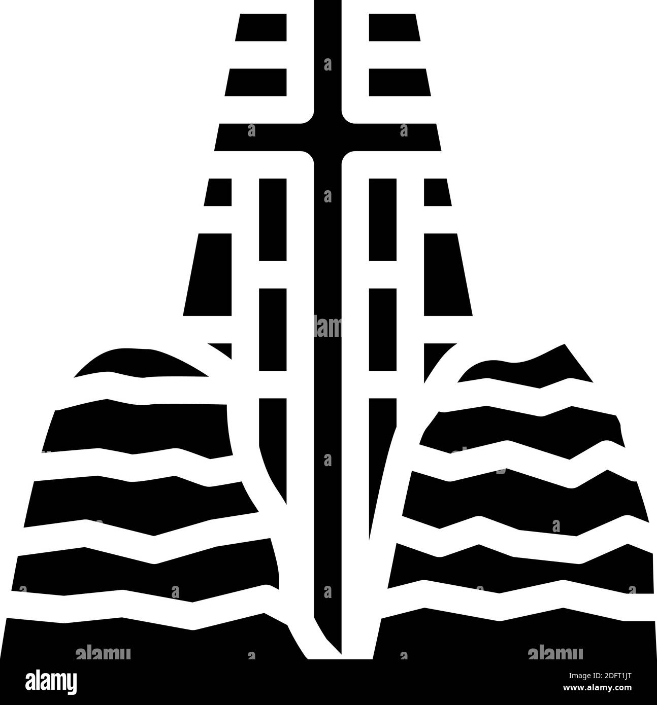 capilla católica de santa cruz glifo icono ilustración vector Ilustración del Vector