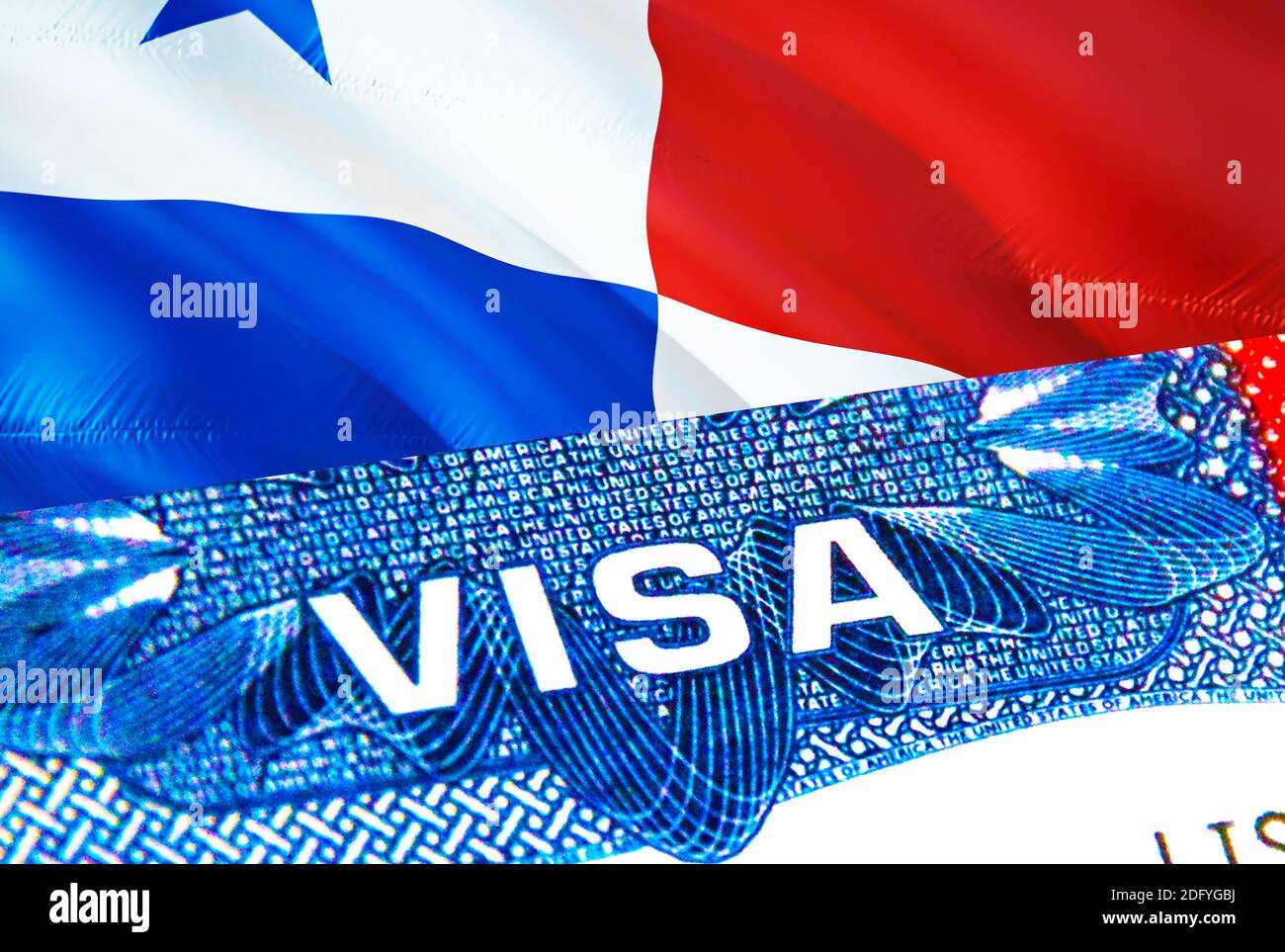 Visa de Panamá. Viaje a Panamá centrándose en Word VISA, renderizado en